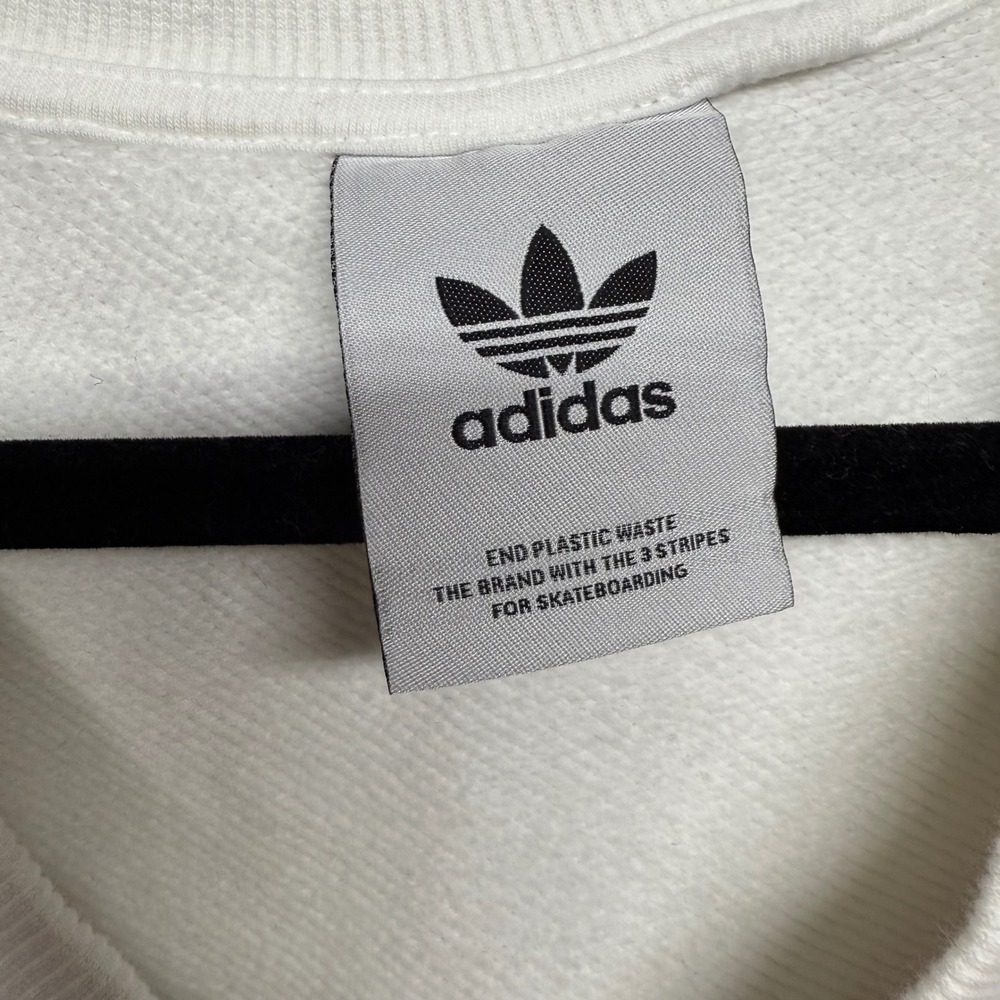 Adidas Vest Sweatshirt White Red Stripe V Neck Athletic Mens L - Picture 5 of 8
